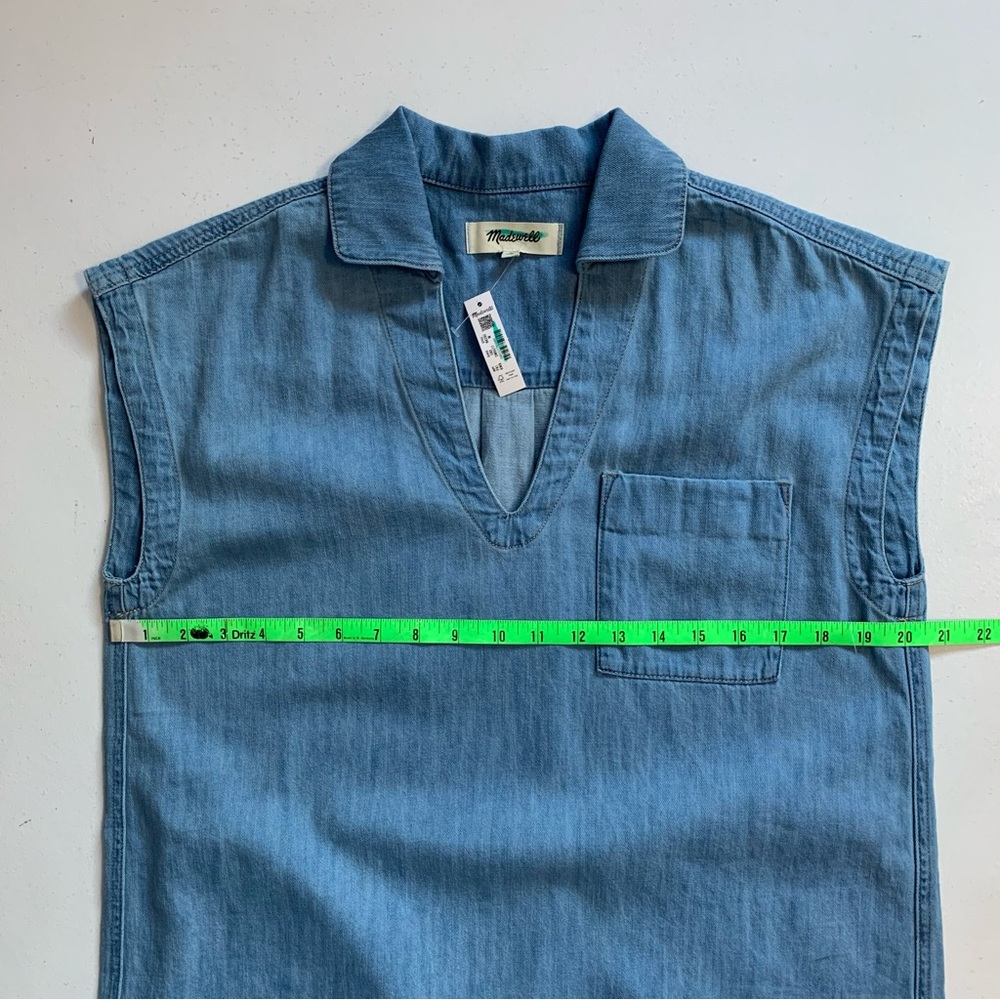 Madewell Denim Tunic Dress in Kelleyville Wash Size Medium NWT Blue Jean Dress - Picture 14 of 17